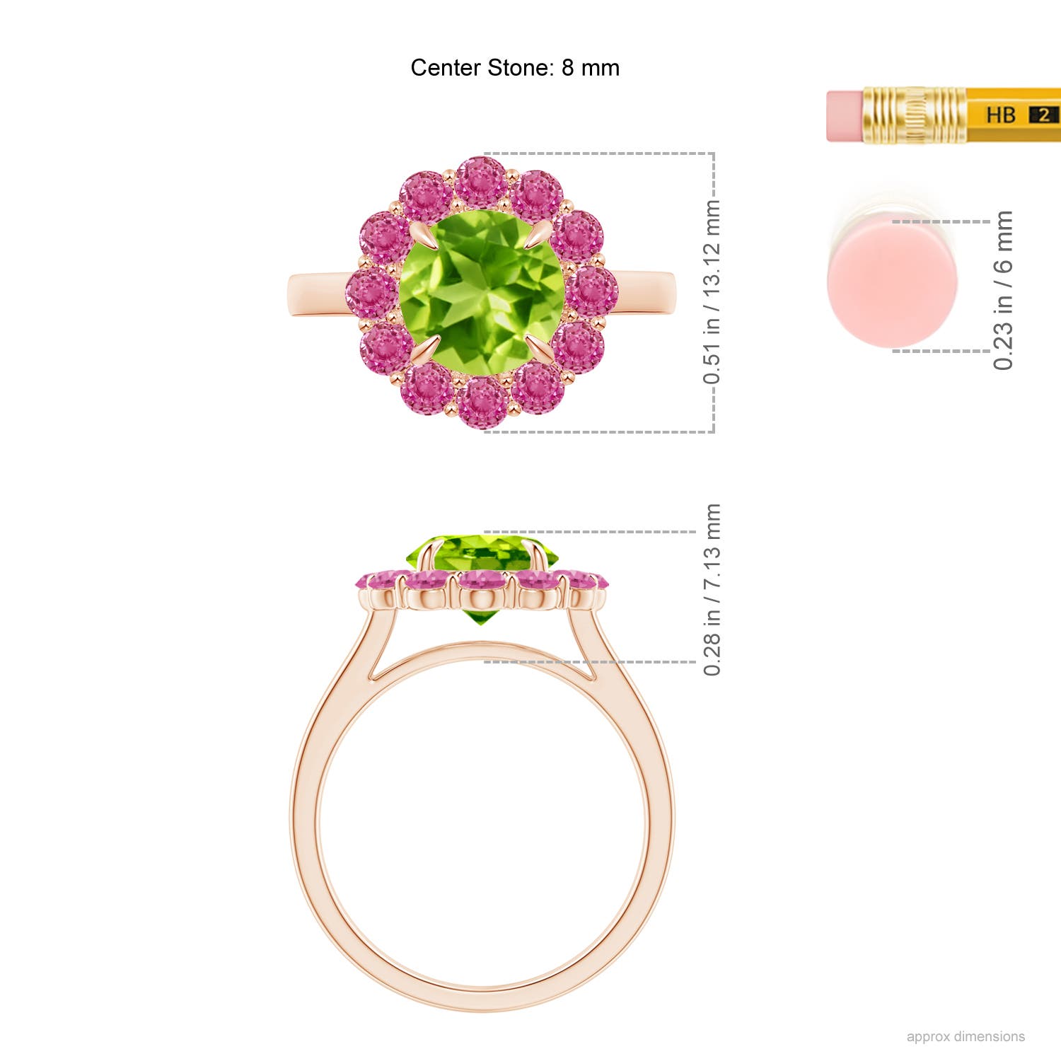 AAA - Peridot / 3.02 CT / 14 KT Rose Gold