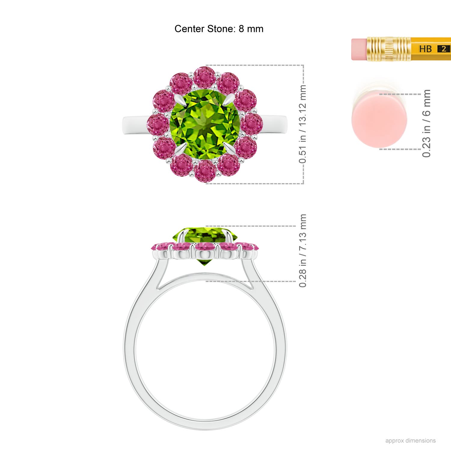 AAAA - Peridot / 3.02 CT / 14 KT White Gold