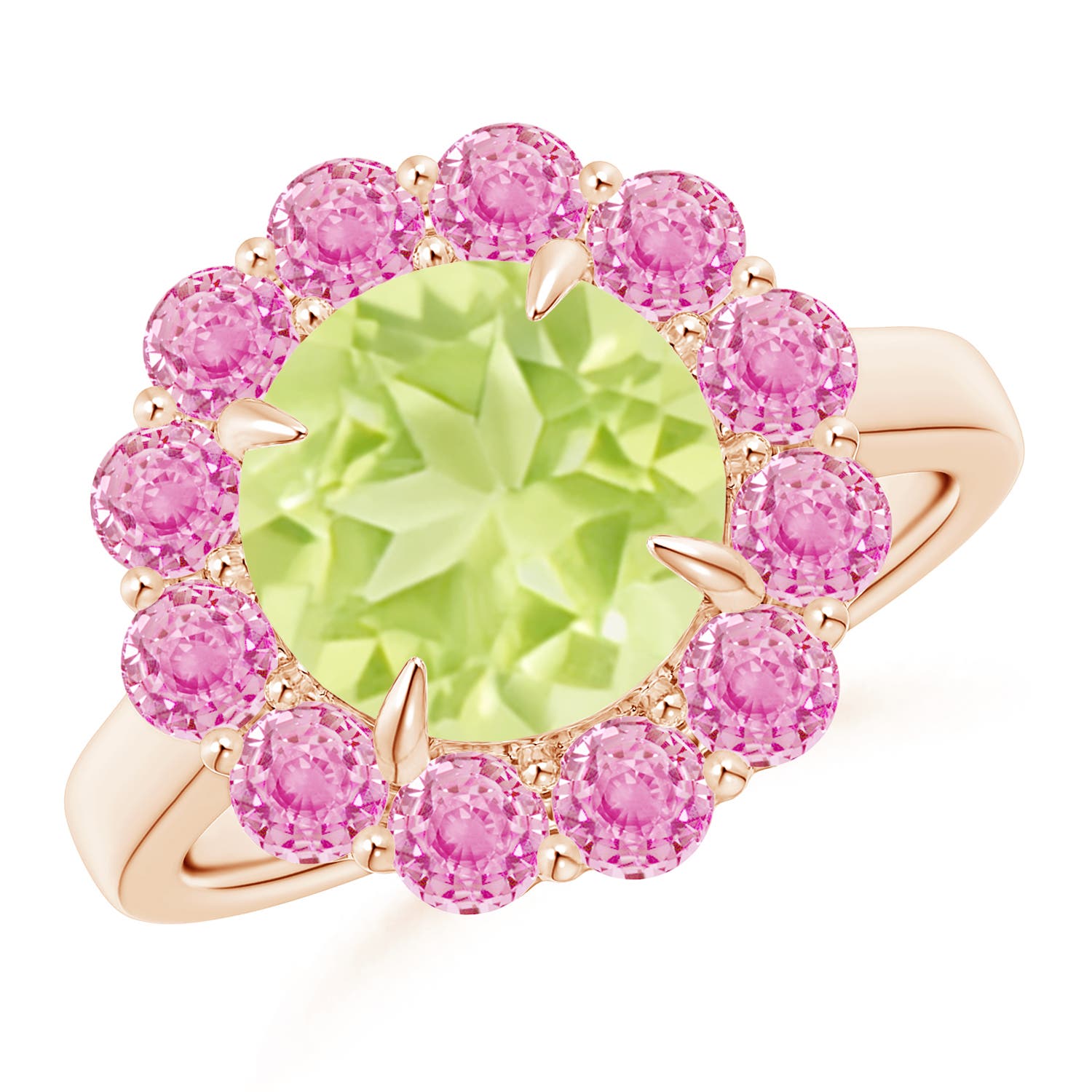 A - Peridot / 4.22 CT / 14 KT Rose Gold