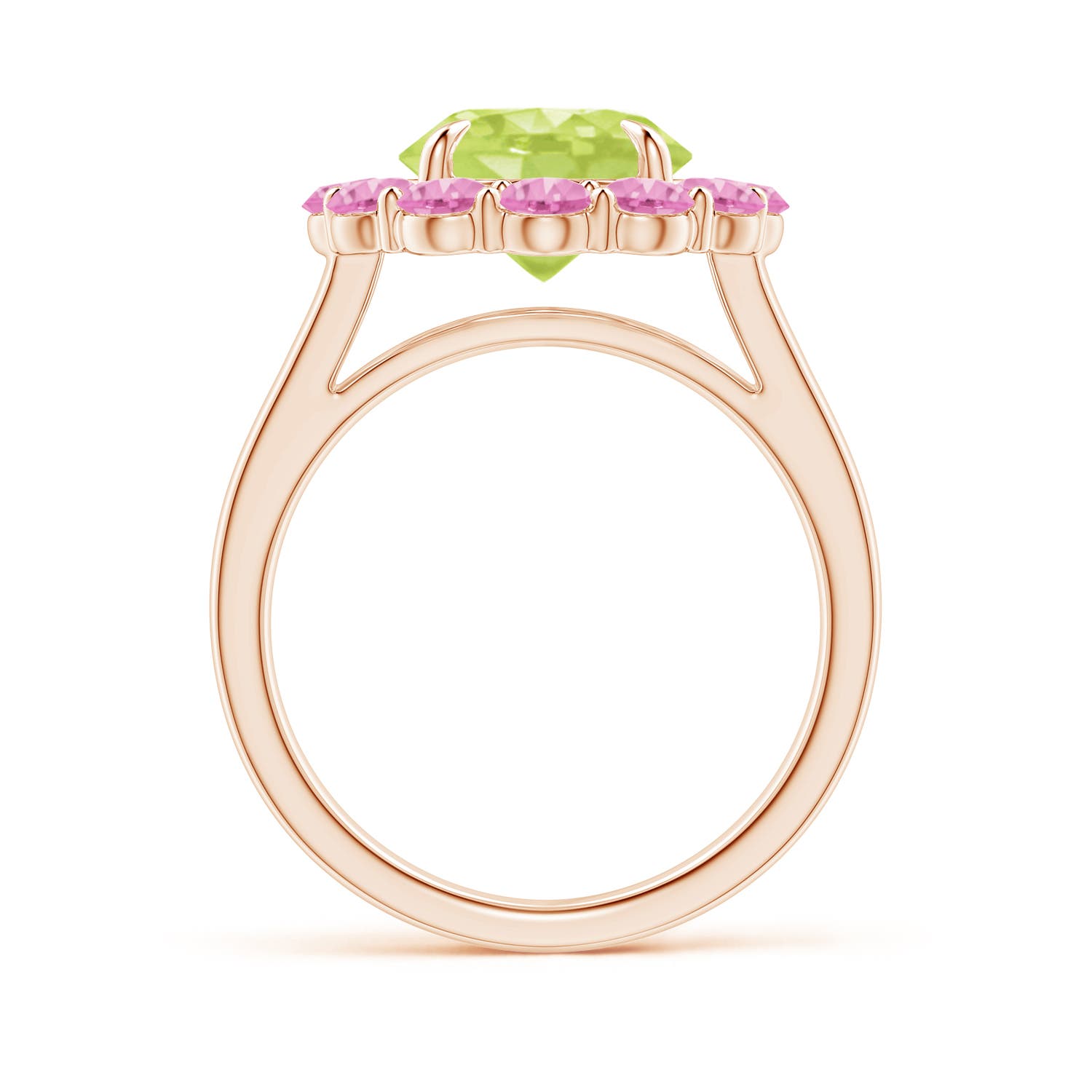 A - Peridot / 4.22 CT / 14 KT Rose Gold