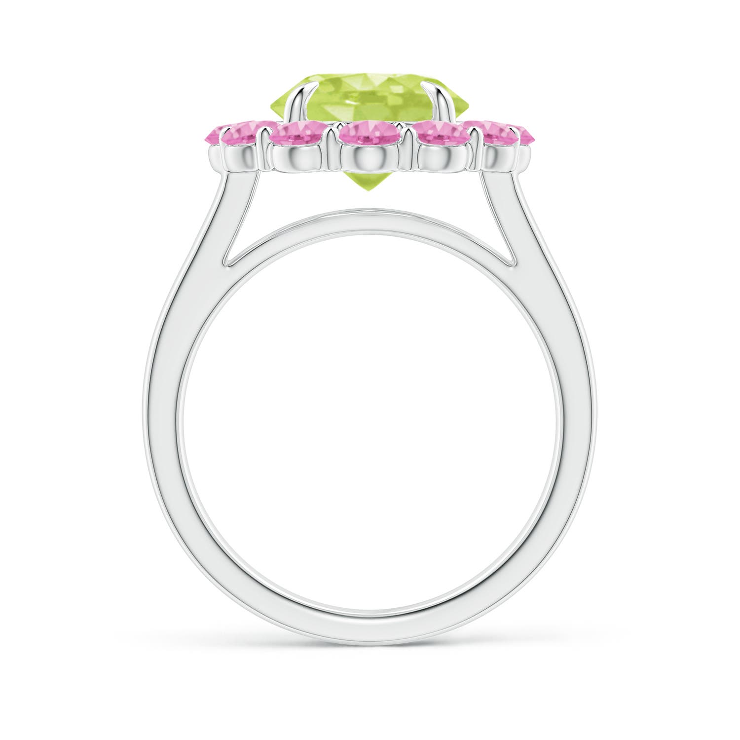 A - Peridot / 4.22 CT / 14 KT White Gold