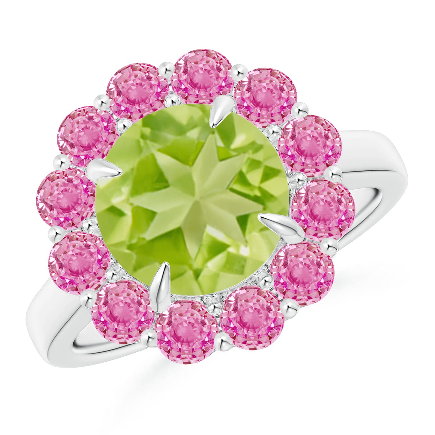 AA - Peridot / 4.22 CT / 14 KT White Gold