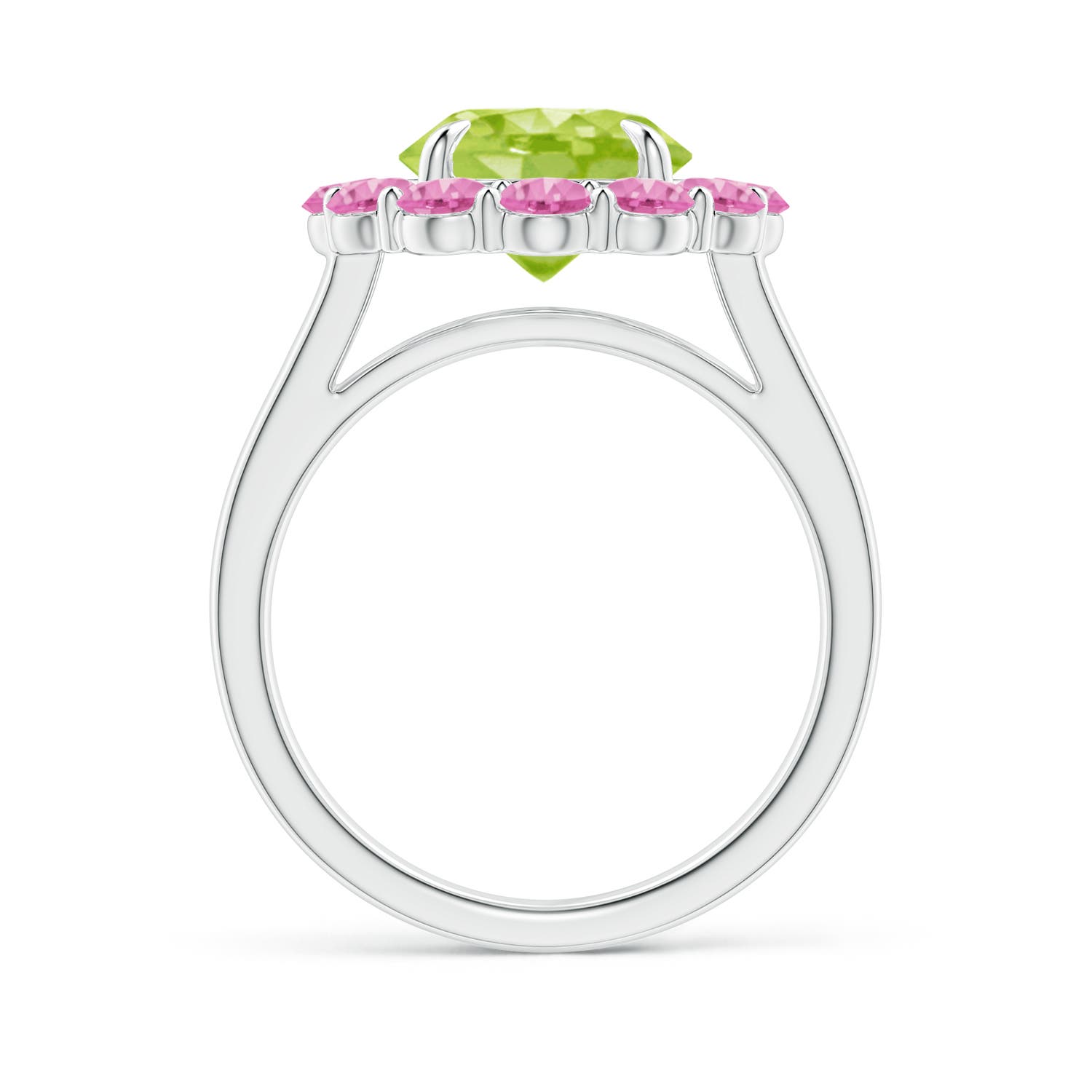 AA - Peridot / 4.22 CT / 14 KT White Gold