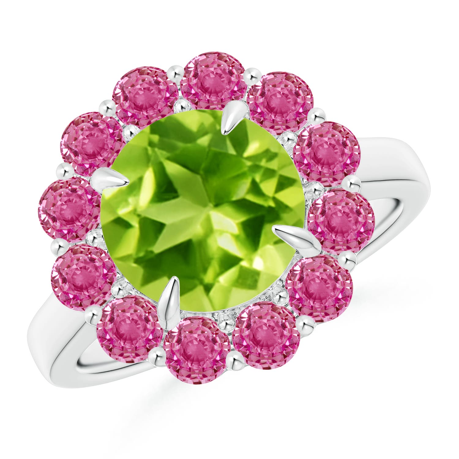 AAA - Peridot / 4.22 CT / 14 KT White Gold