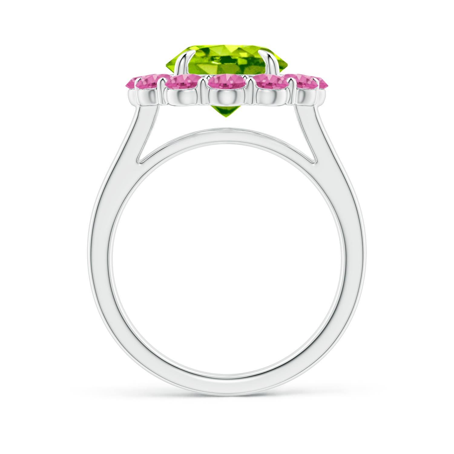 AAA - Peridot / 4.22 CT / 14 KT White Gold