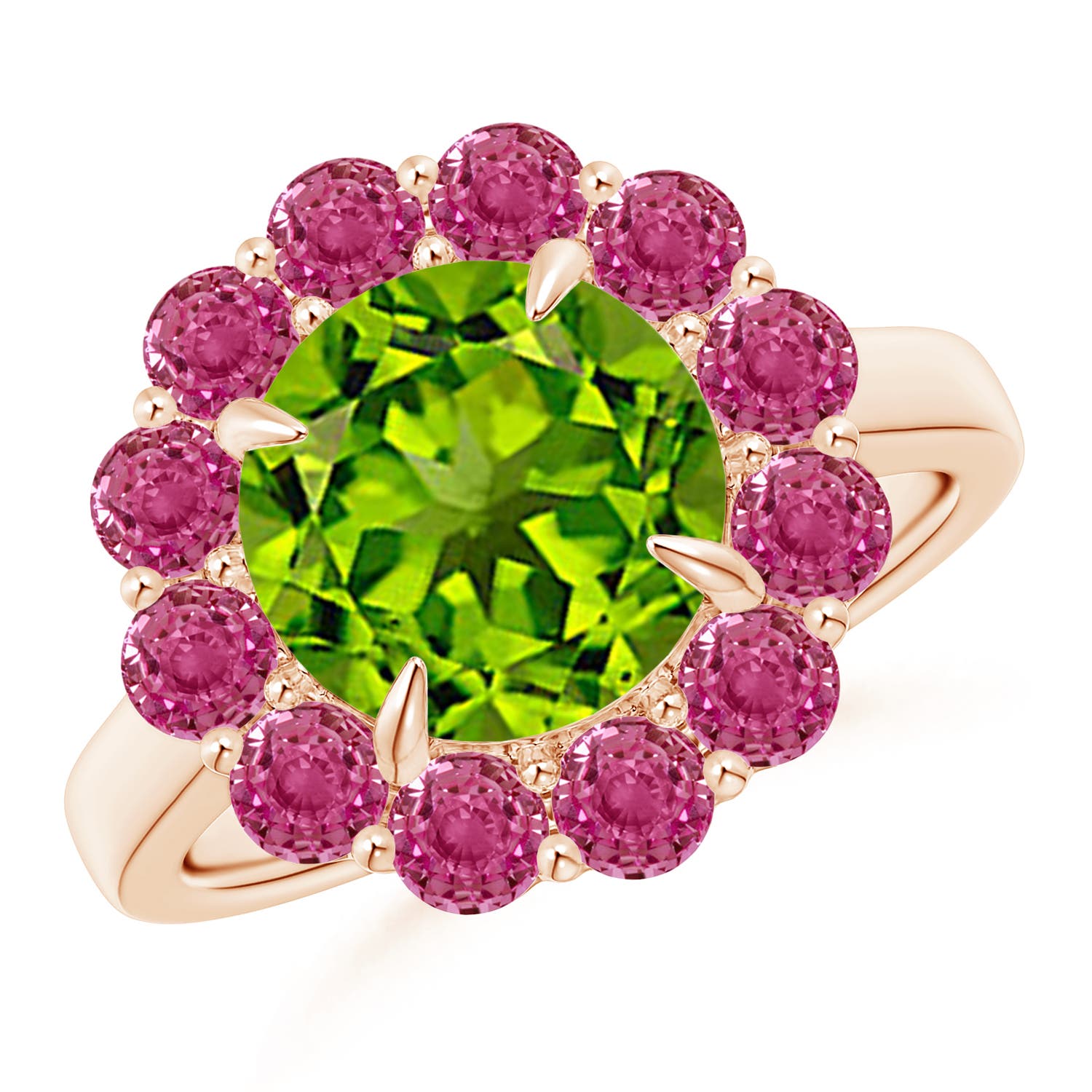 AAAA - Peridot / 4.22 CT / 14 KT Rose Gold