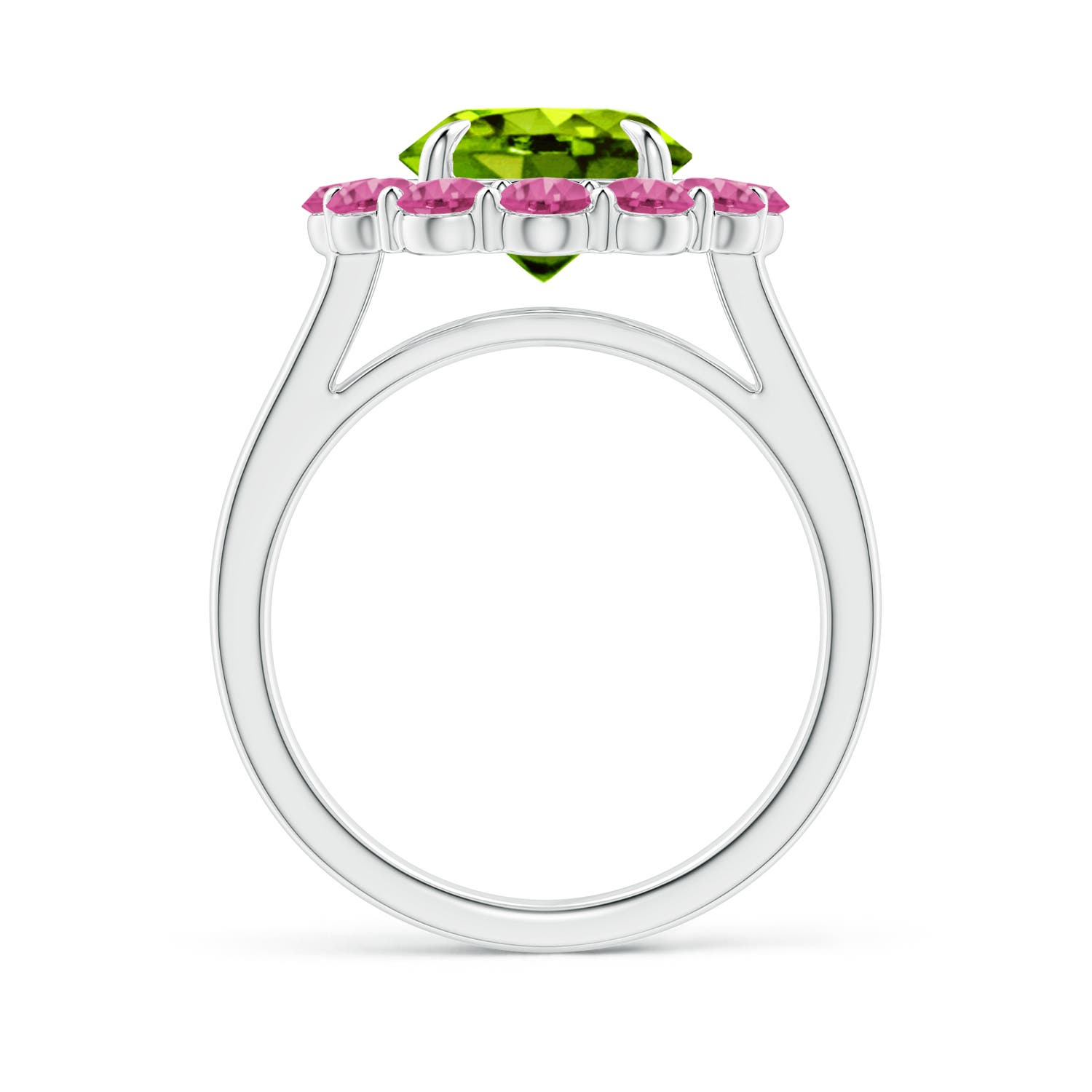 AAAA - Peridot / 4.22 CT / 14 KT White Gold