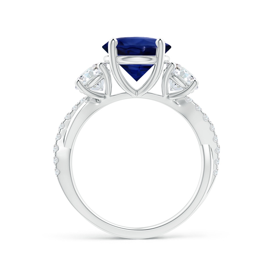 8.74x8.67x6.60mm AAA GIA Certified Blue Sapphire Twisted Shank Ring with Diamonds in 18K White Gold side-1