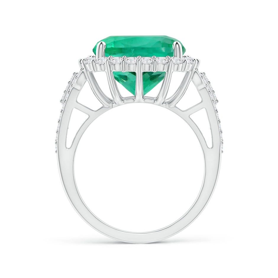 11.75x11.71x8.53mm AA GIA Certified Cushion Columbian Emerald Split Shank Halo Ring in 18K White Gold side 199