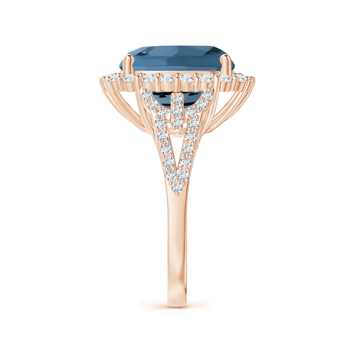 A - London Blue Topaz / 8.92 CT / 14 KT Rose Gold