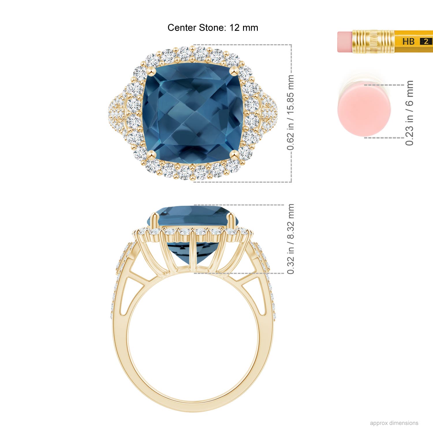 A - London Blue Topaz / 8.92 CT / 14 KT Yellow Gold