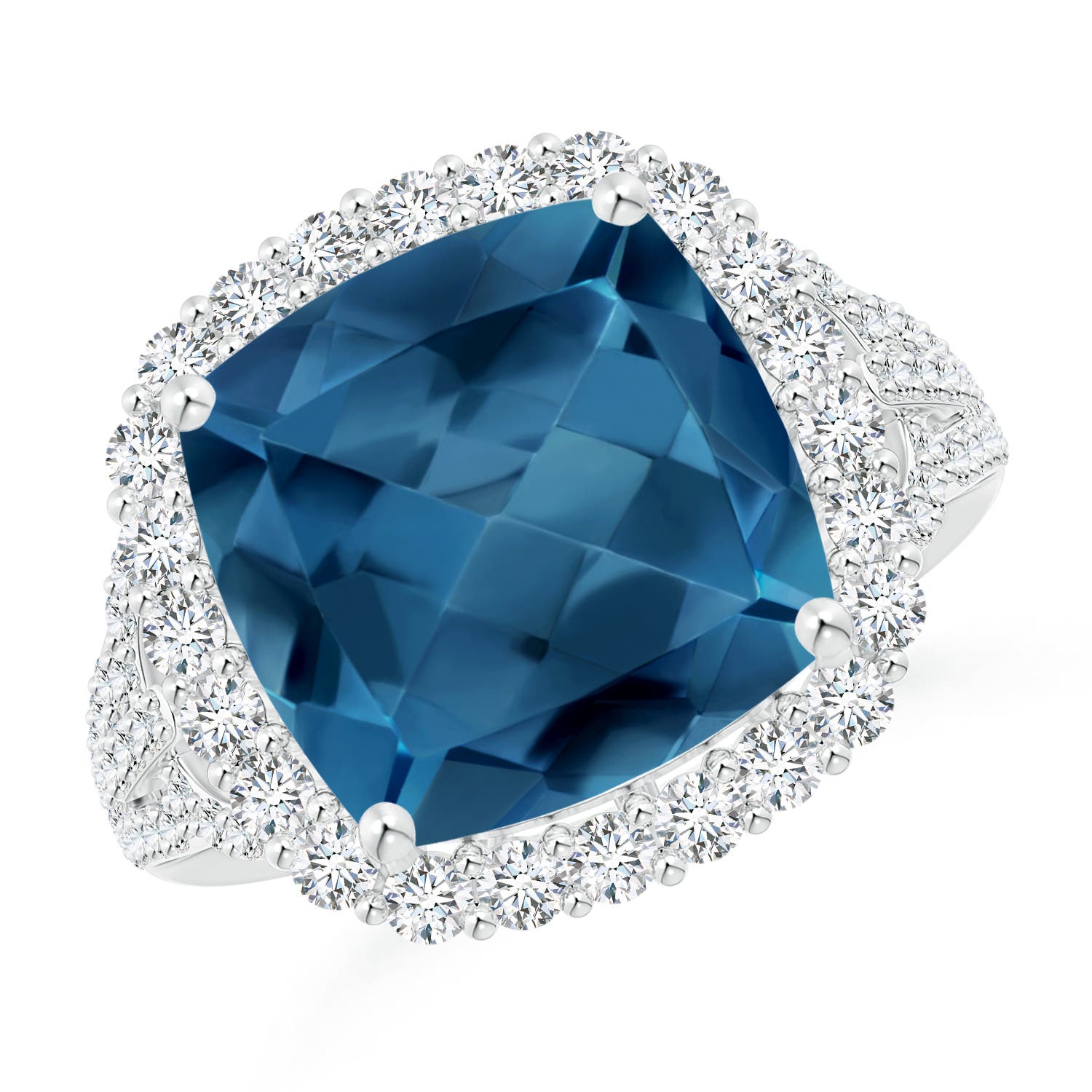 AA - London Blue Topaz / 8.92 CT / 14 KT White Gold