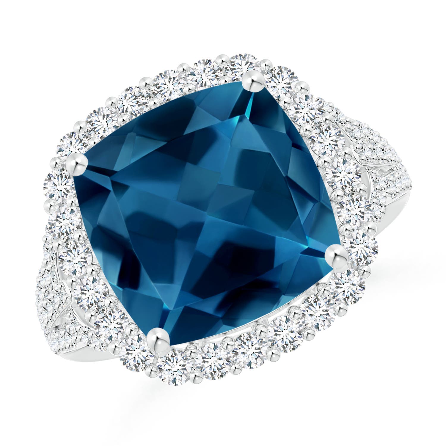 AAA - London Blue Topaz / 8.92 CT / 14 KT White Gold