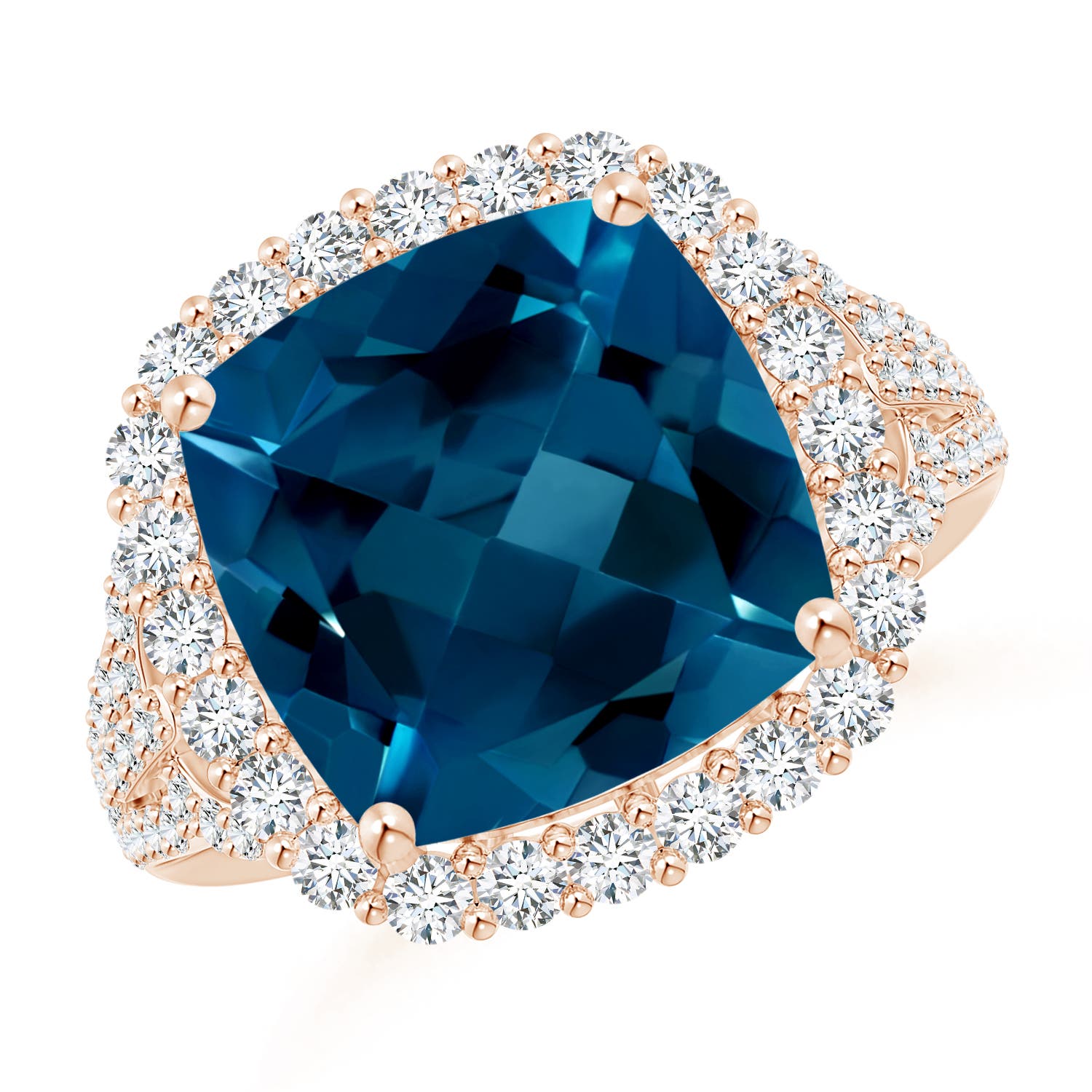 AAAA - London Blue Topaz / 8.92 CT / 14 KT Rose Gold