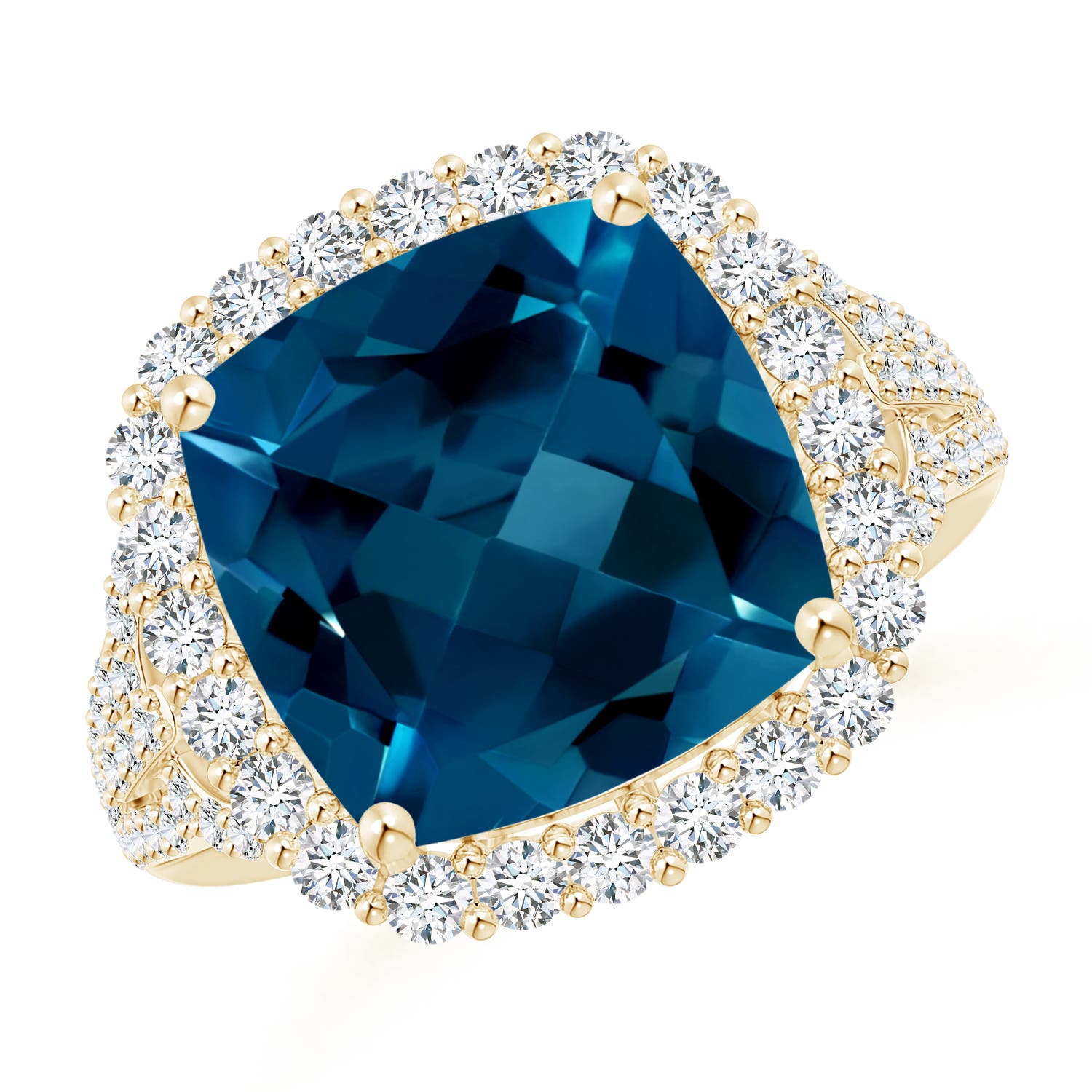 AAAA - London Blue Topaz / 8.92 CT / 14 KT Yellow Gold