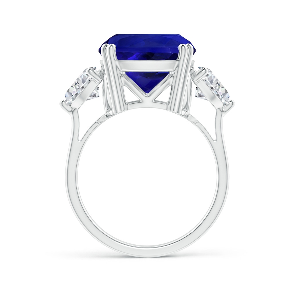 16.50x11.64x8.75mm AAAA GIA Certified Cushion Tanzanite Ring with Trillion Diamonds in P950 Platinum - side_1