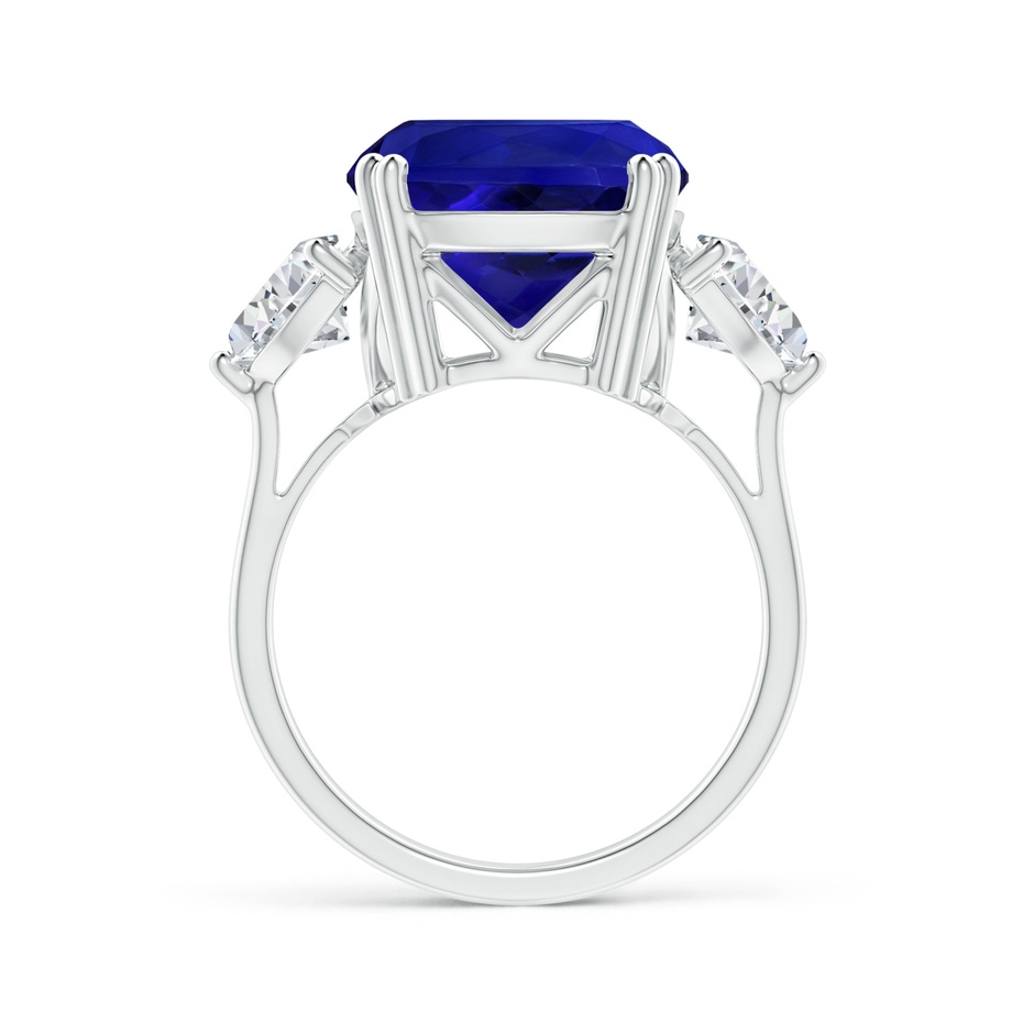 16.50x11.64x8.75mm AAAA GIA Certified Cushion Tanzanite Ring with Trillion Diamonds in P950 Platinum side-1