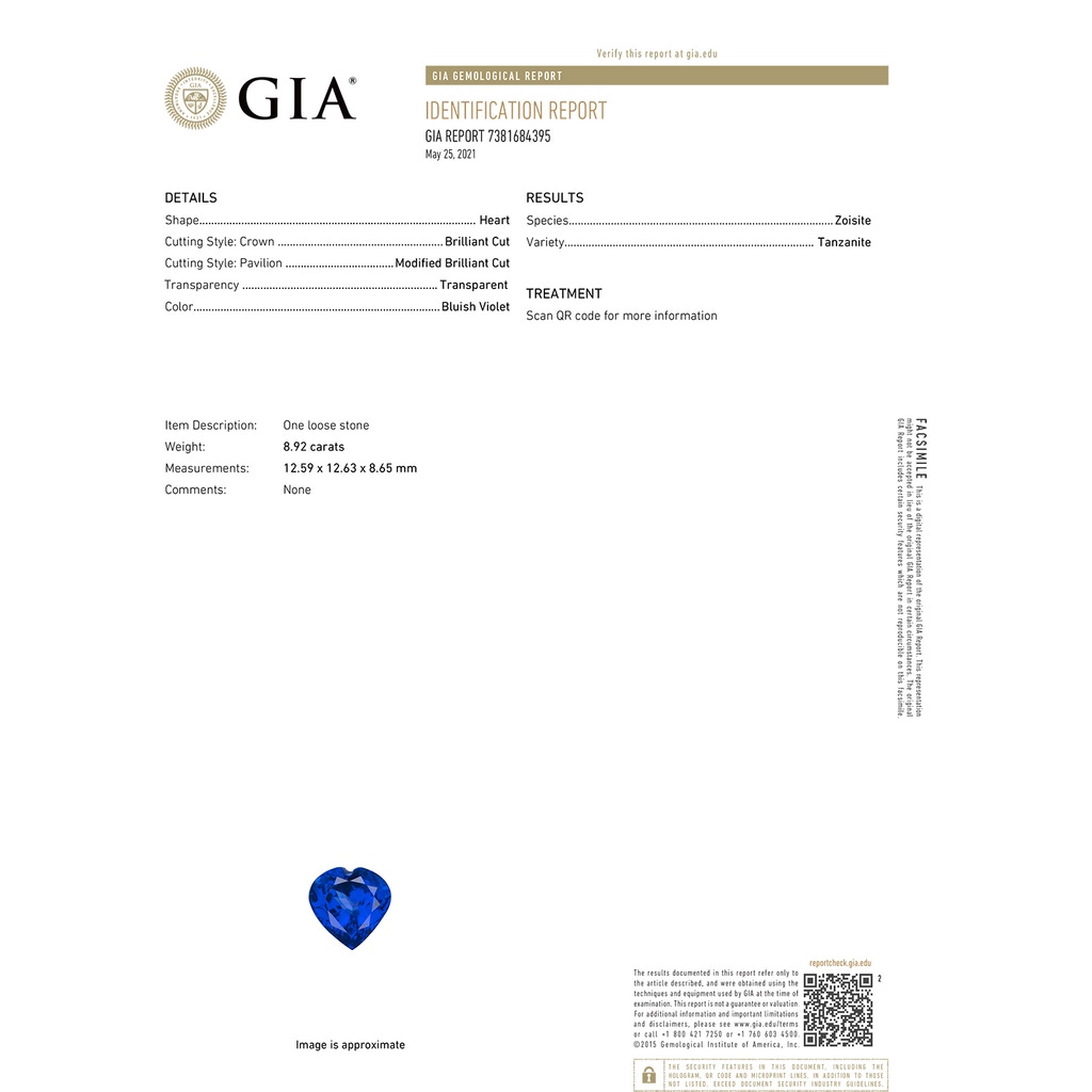 12.59x12.63x8.65mm AAAA GIA Certified Tanzanite Heart Ring with Baguette Diamonds in P950 Platinum GIA-Cert