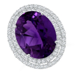 Oval Amethyst Halo Rings