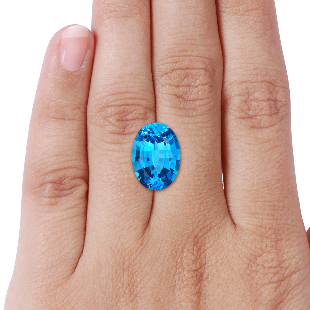 18.02x13.03x9.46mm AAAA GIA Certified Swiss Blue Topaz Double Halo Cocktail Ring in White Gold Stone-Body