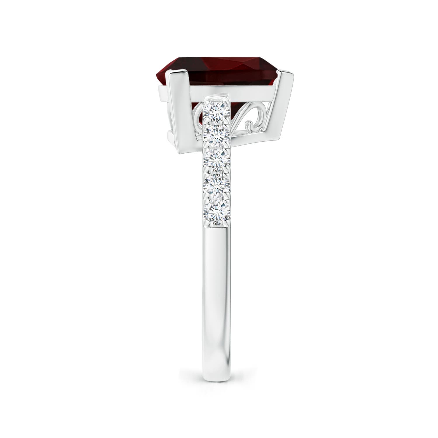 A - Garnet / 3.35 CT / 14 KT White Gold