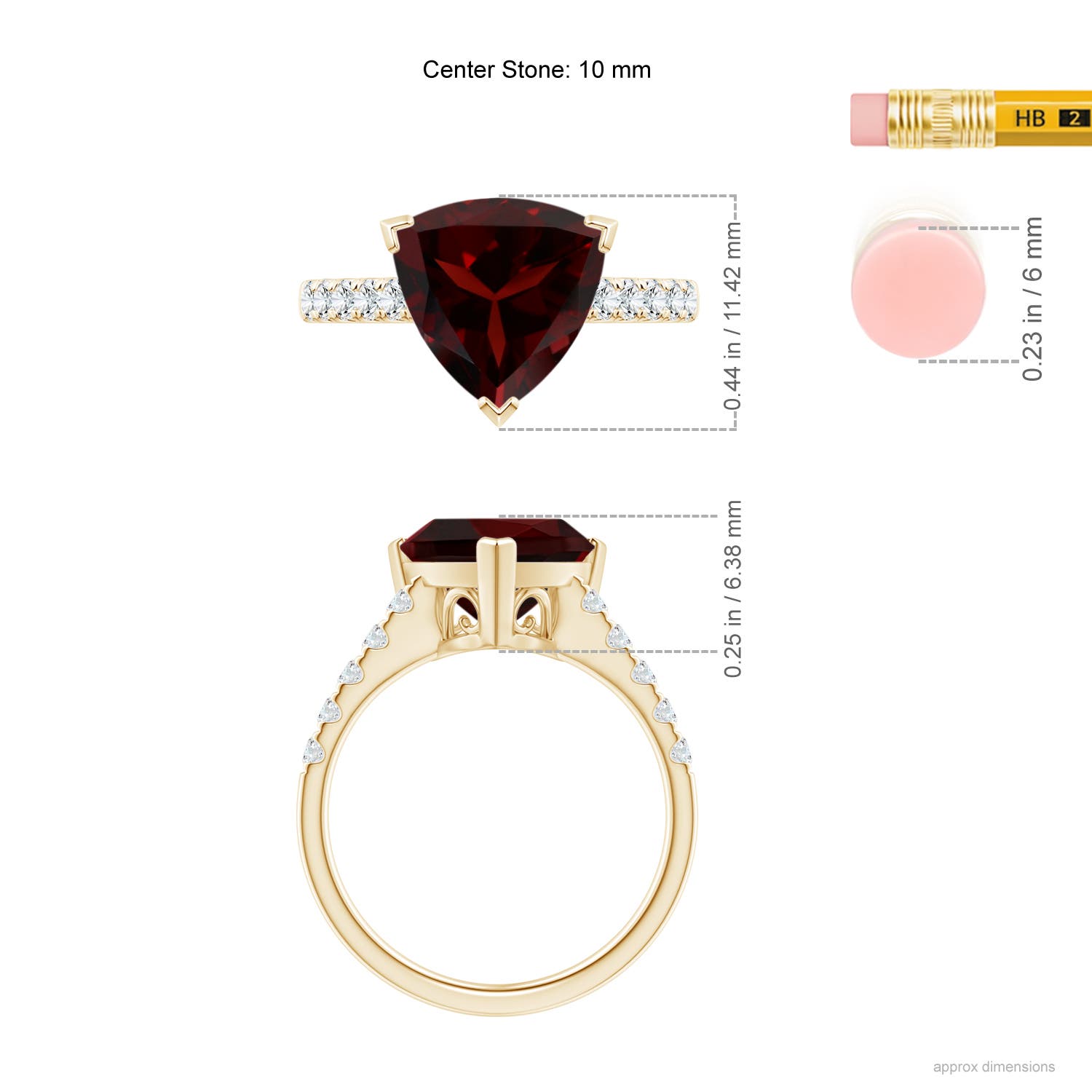 A - Garnet / 3.35 CT / 14 KT Yellow Gold