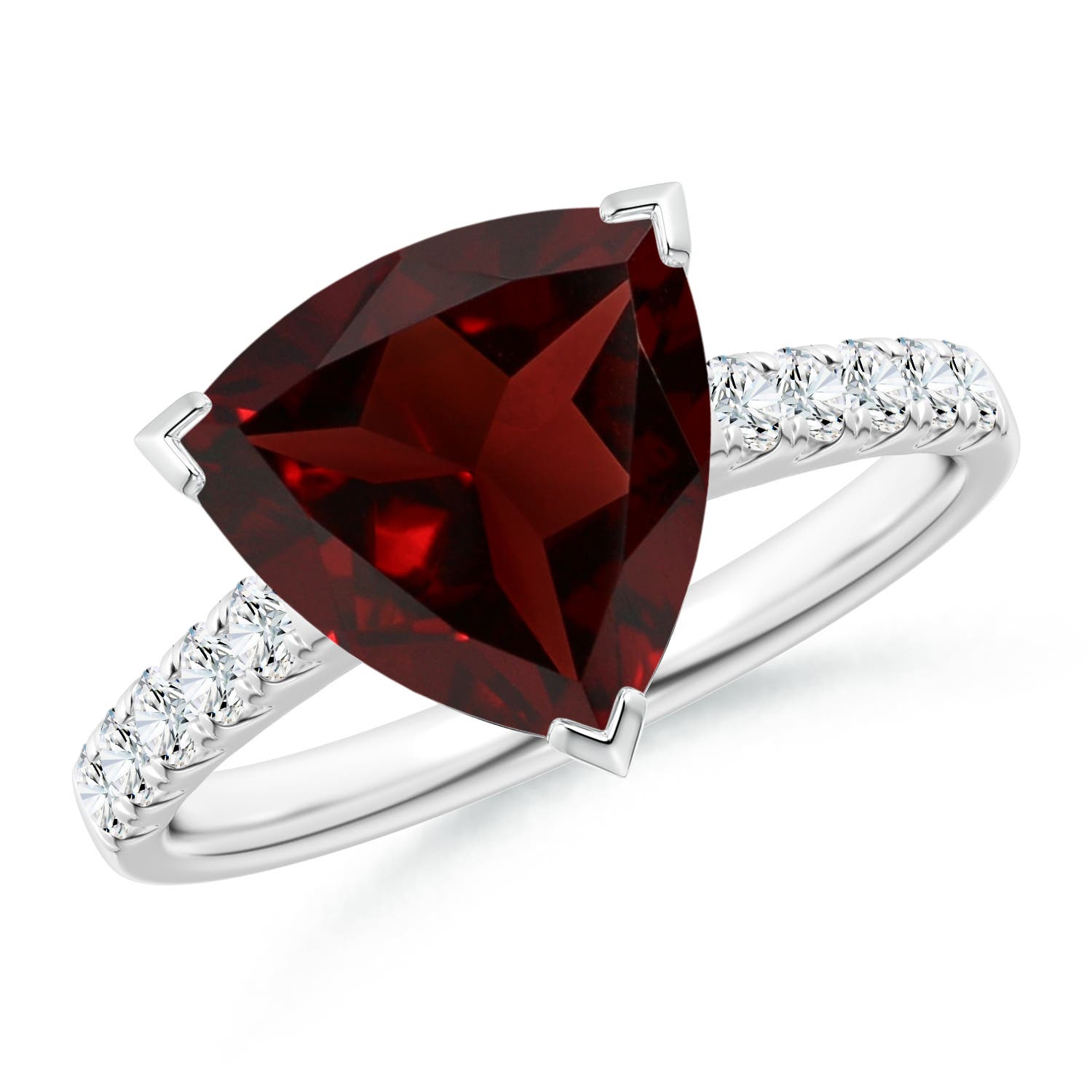 AA - Garnet / 3.35 CT / 14 KT White Gold