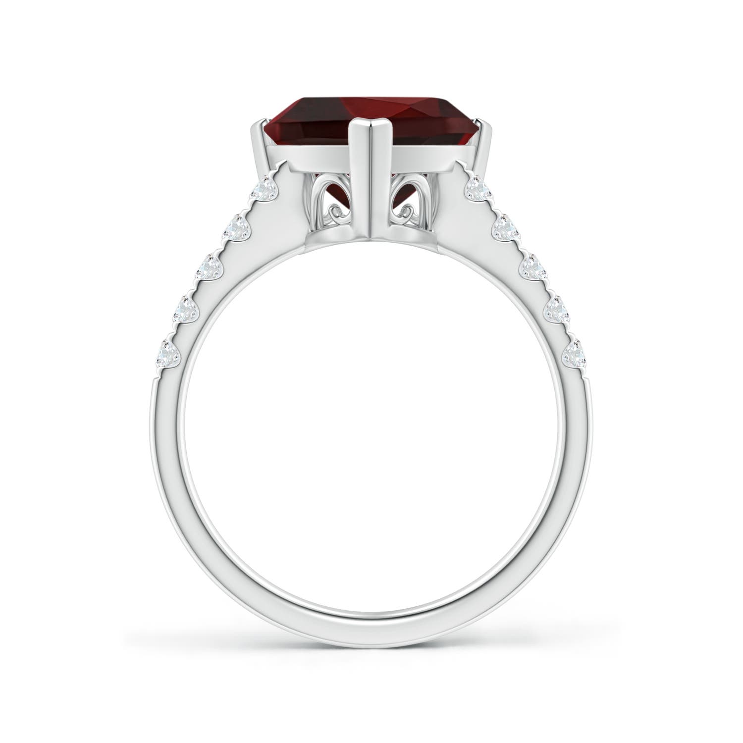 AA - Garnet / 3.35 CT / 14 KT White Gold