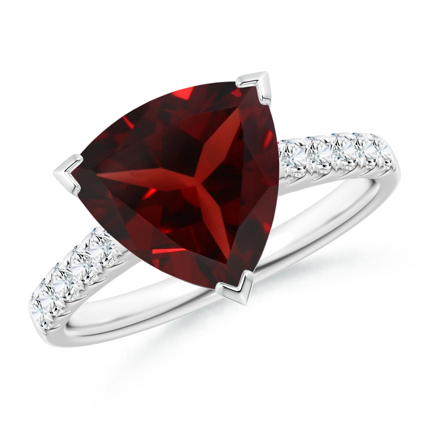 AAA - Garnet / 3.35 CT / 14 KT White Gold