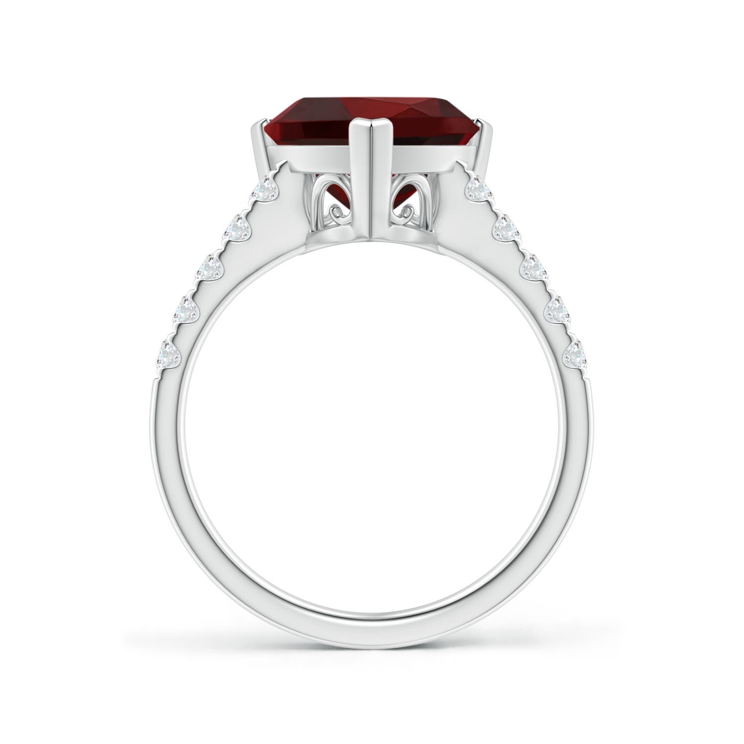 AAA - Garnet / 3.35 CT / 14 KT White Gold