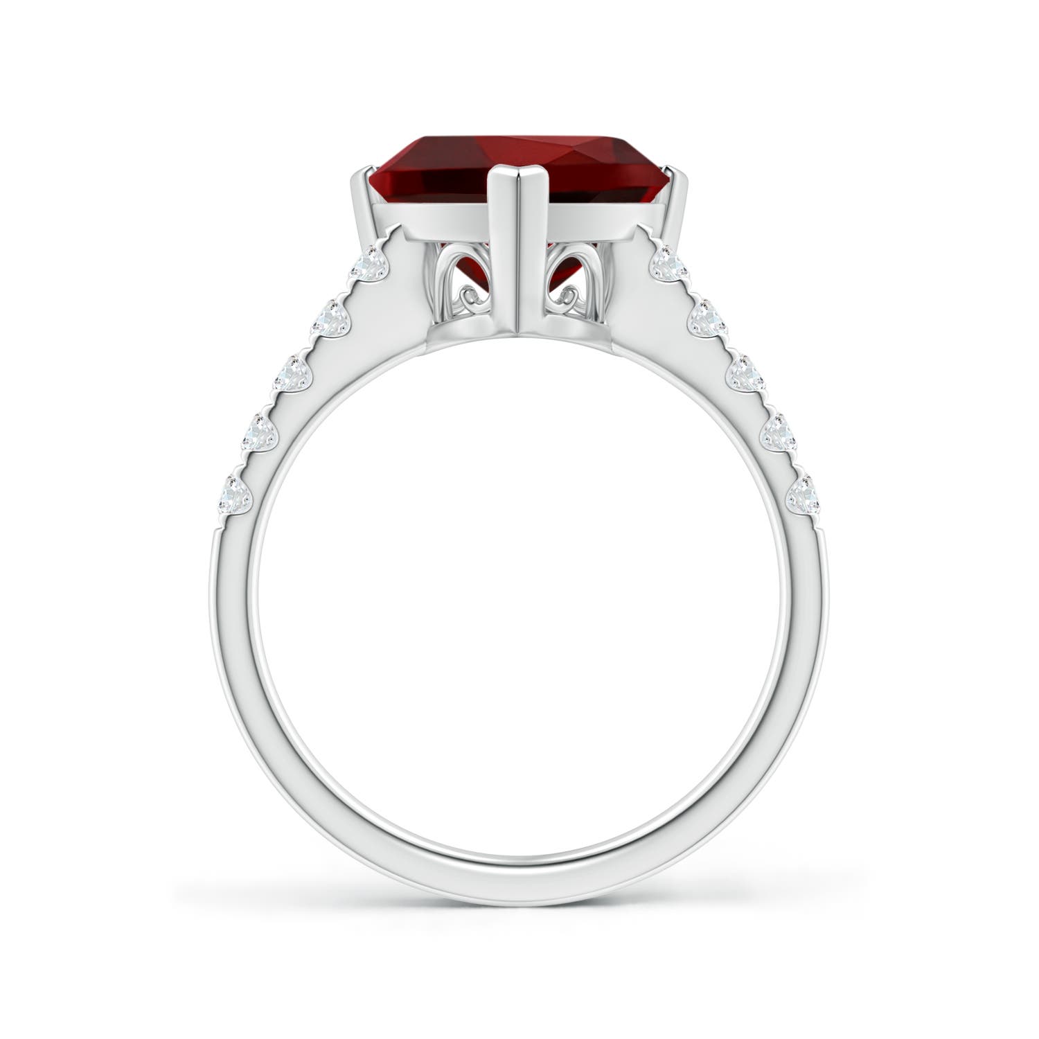 AAAA - Garnet / 3.35 CT / 14 KT White Gold