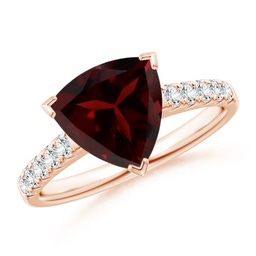 Trillion Garnet Side Stones Rings
