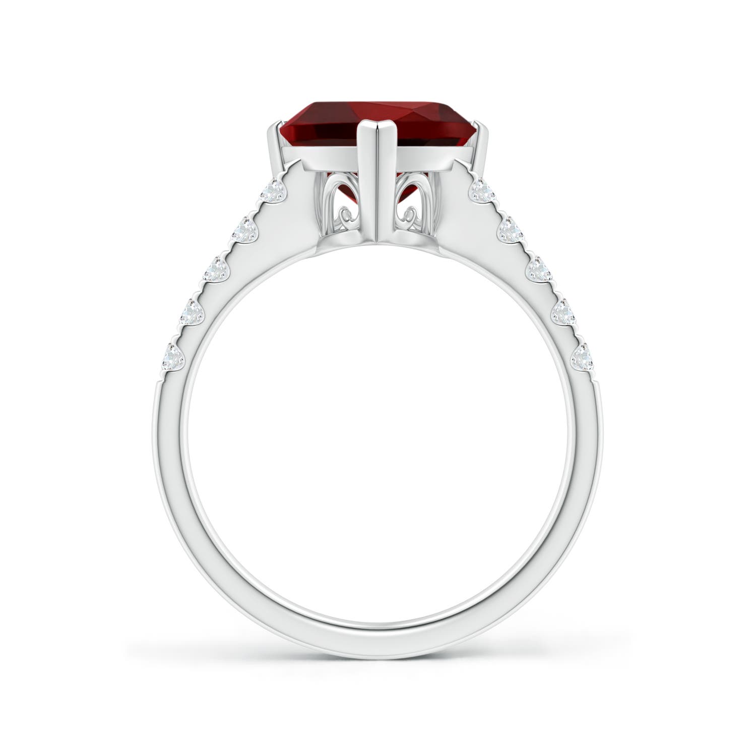 AAAA - Garnet / 3.05 CT / 14 KT White Gold