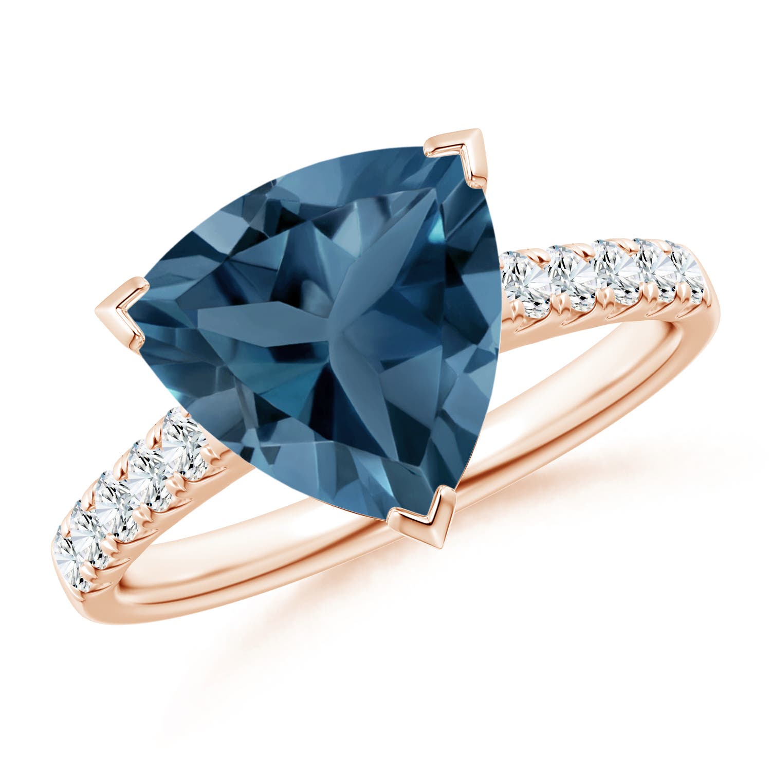 A - London Blue Topaz / 4.15 CT / 14 KT Rose Gold