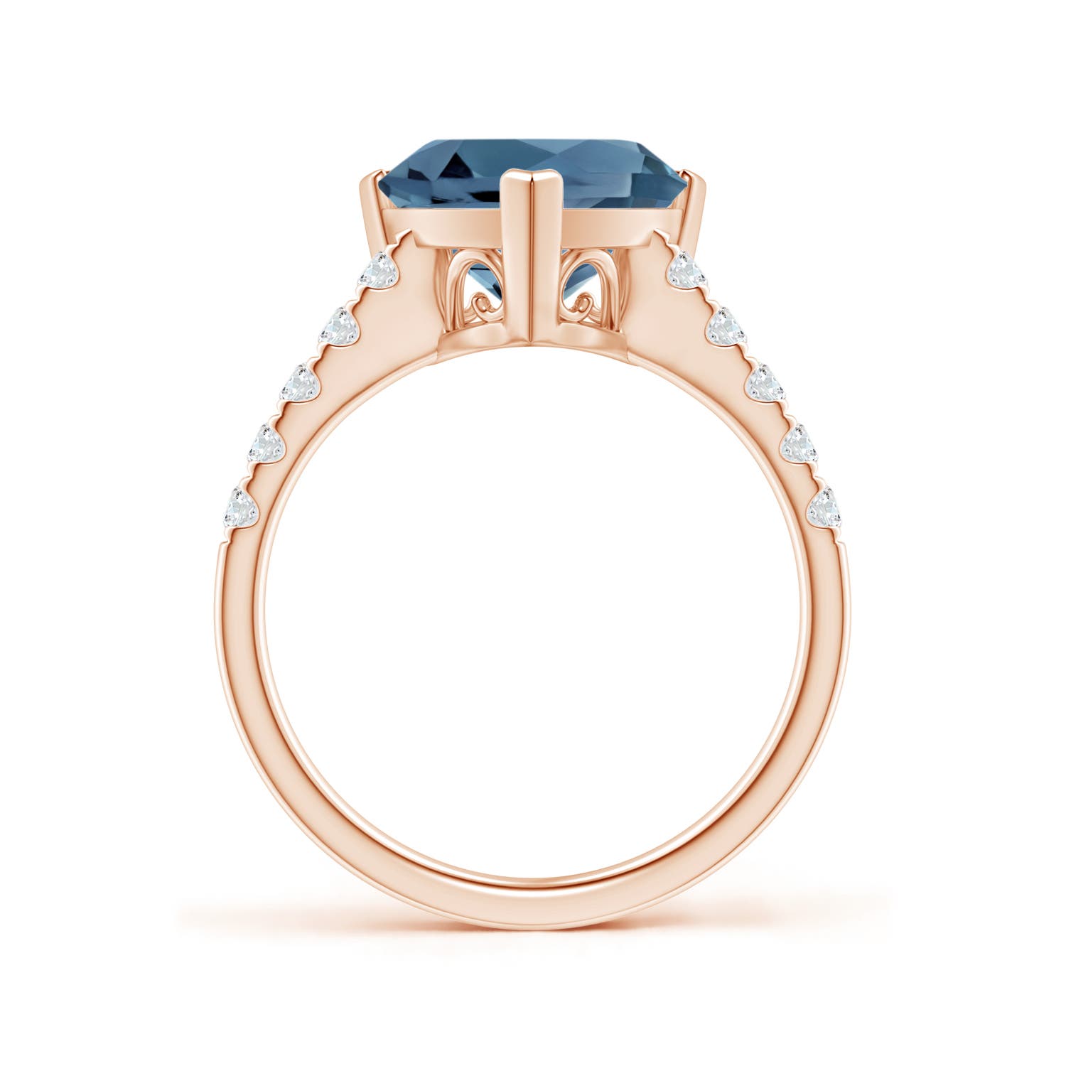 A - London Blue Topaz / 4.15 CT / 14 KT Rose Gold