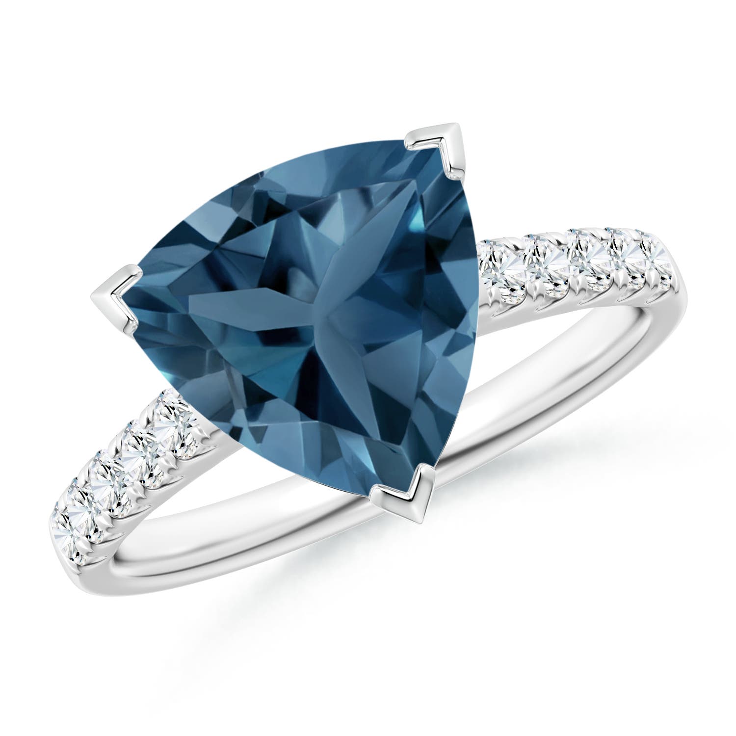 A - London Blue Topaz / 4.15 CT / 14 KT White Gold