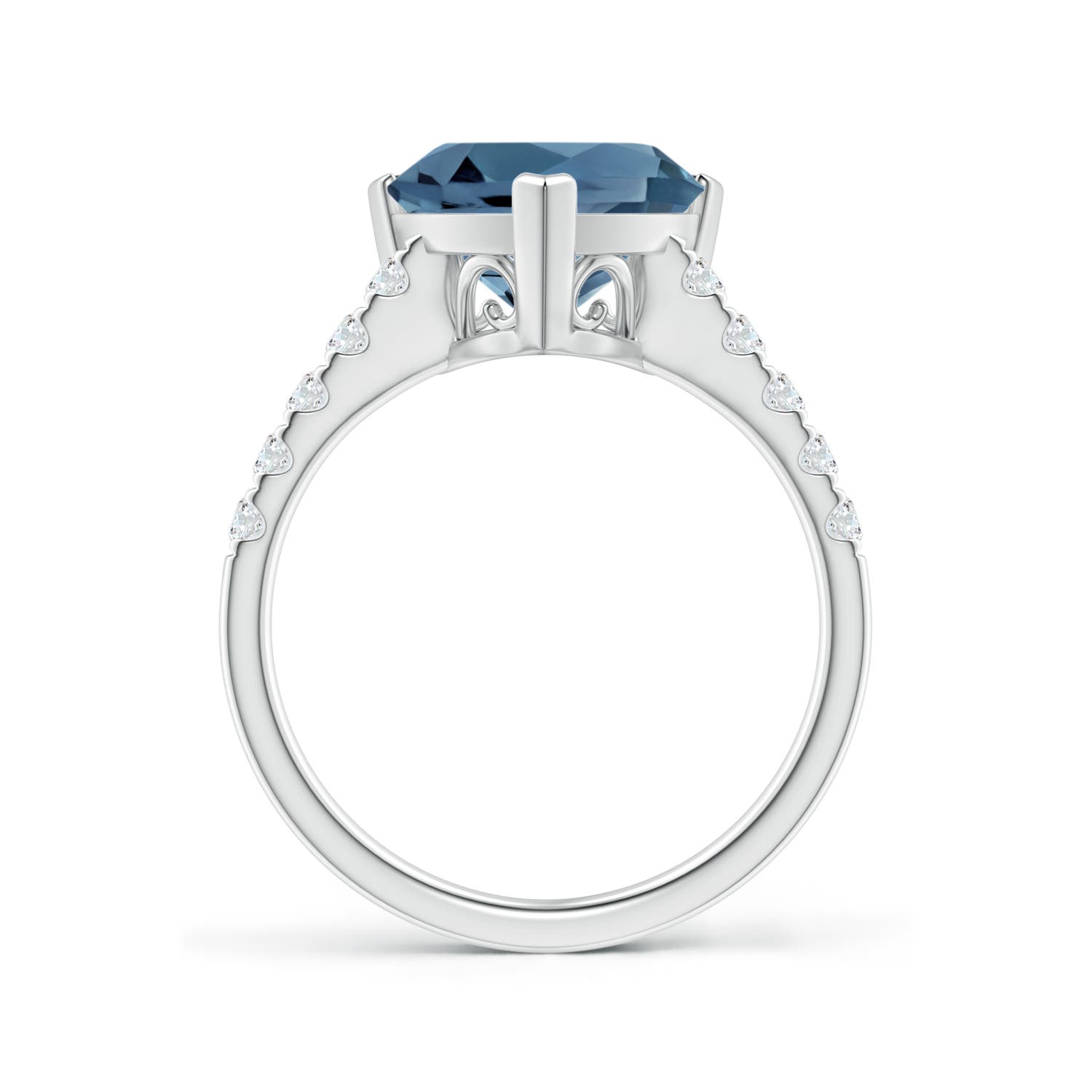 A - London Blue Topaz / 4.15 CT / 14 KT White Gold