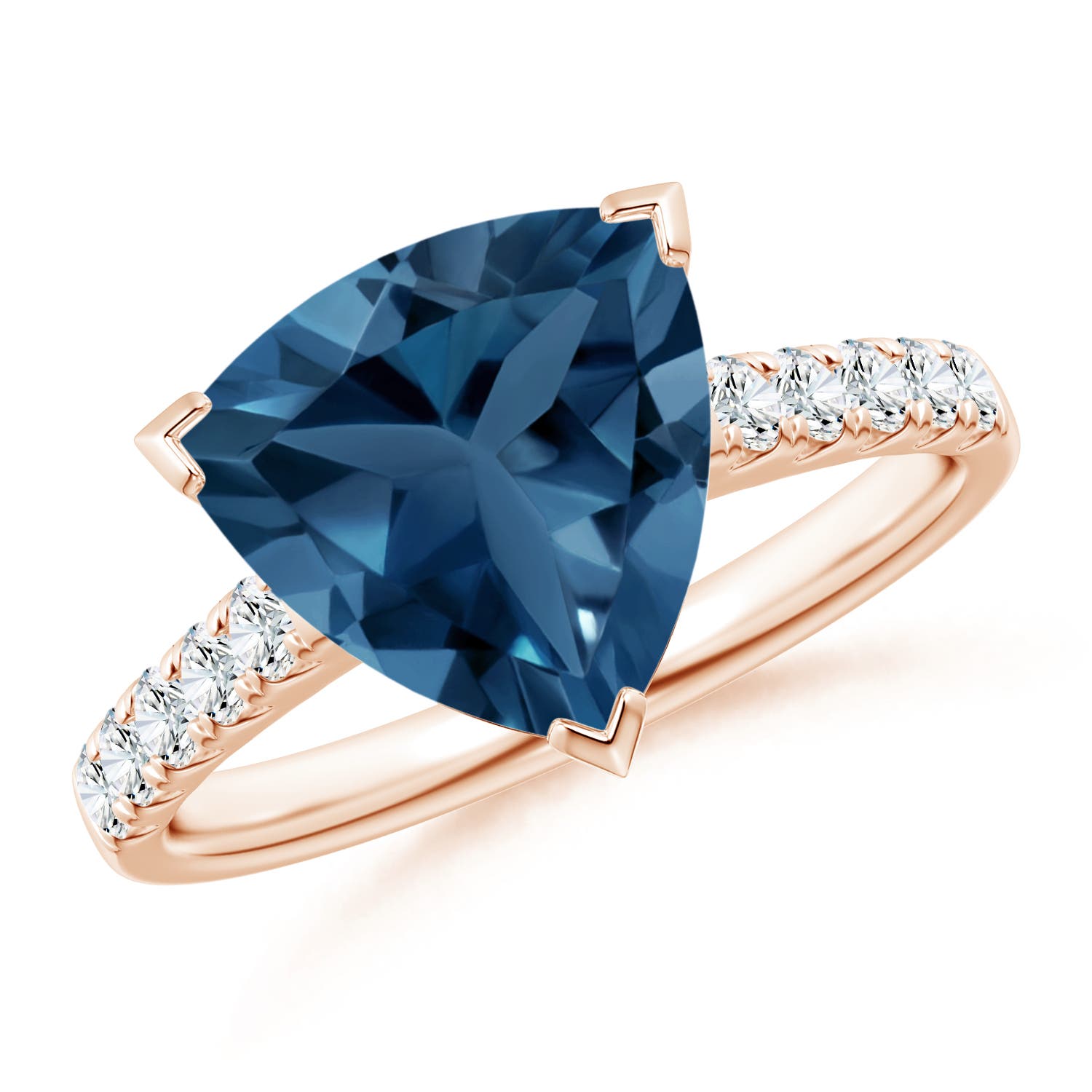 AA - London Blue Topaz / 4.15 CT / 14 KT Rose Gold