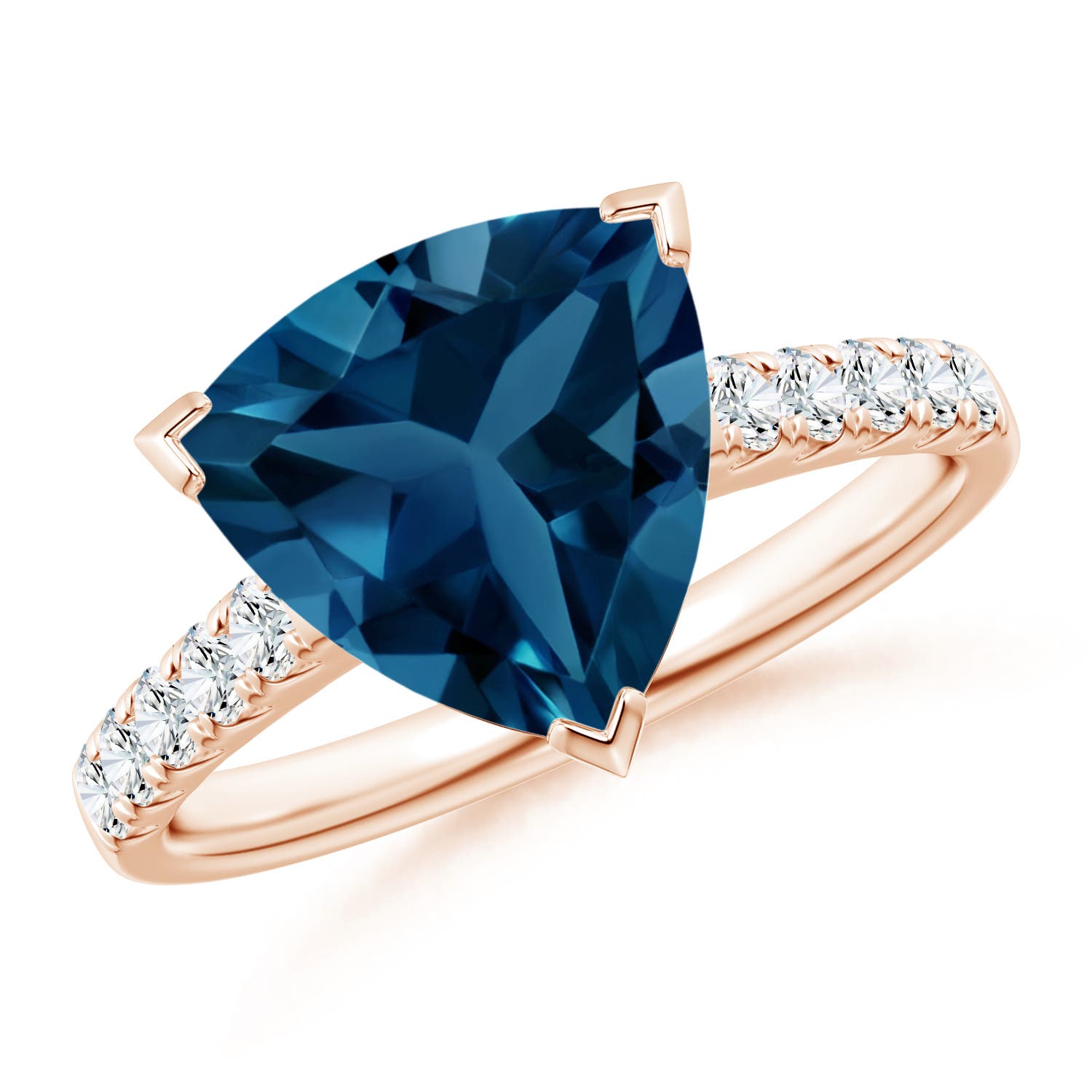 AAA - London Blue Topaz / 4.15 CT / 14 KT Rose Gold