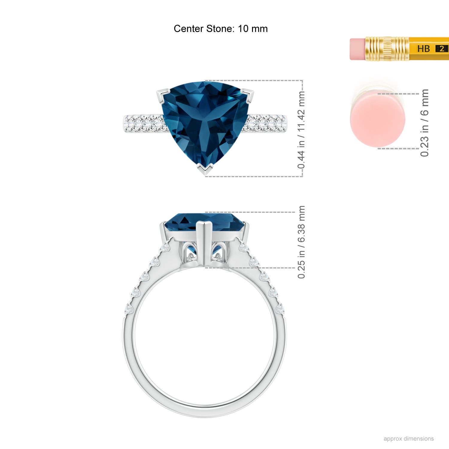 AAA - London Blue Topaz / 4.15 CT / 14 KT White Gold