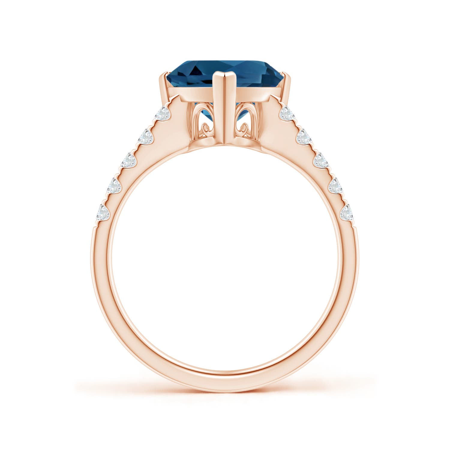 AAA - London Blue Topaz / 3.05 CT / 14 KT Rose Gold