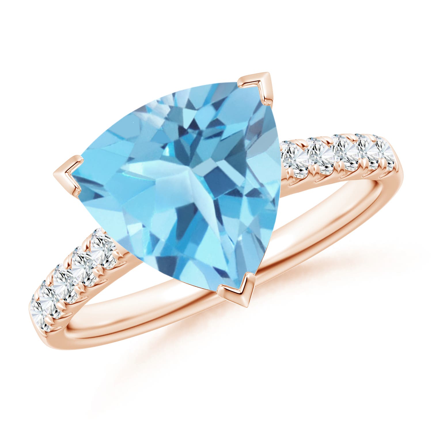 A - Swiss Blue Topaz / 4.15 CT / 14 KT Rose Gold