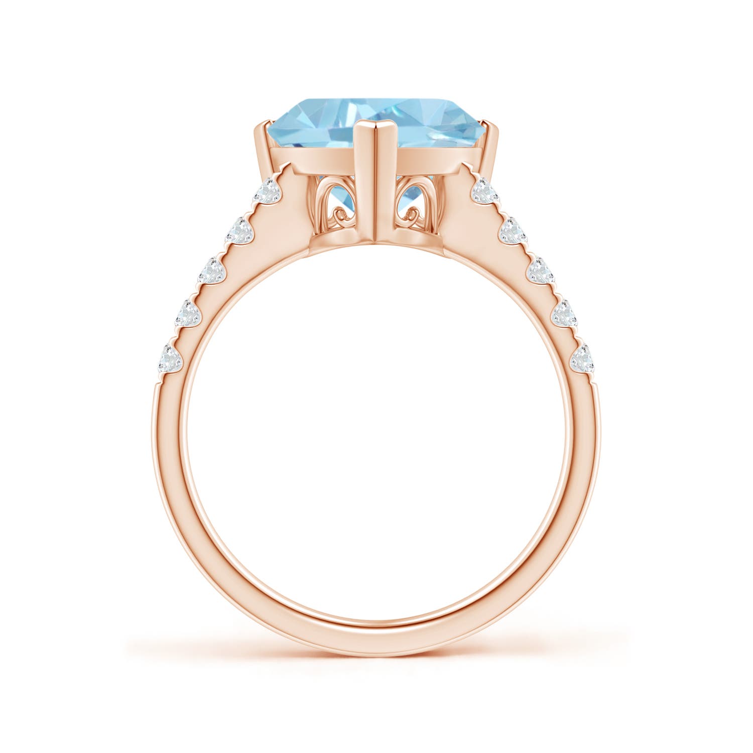 A - Swiss Blue Topaz / 4.15 CT / 14 KT Rose Gold