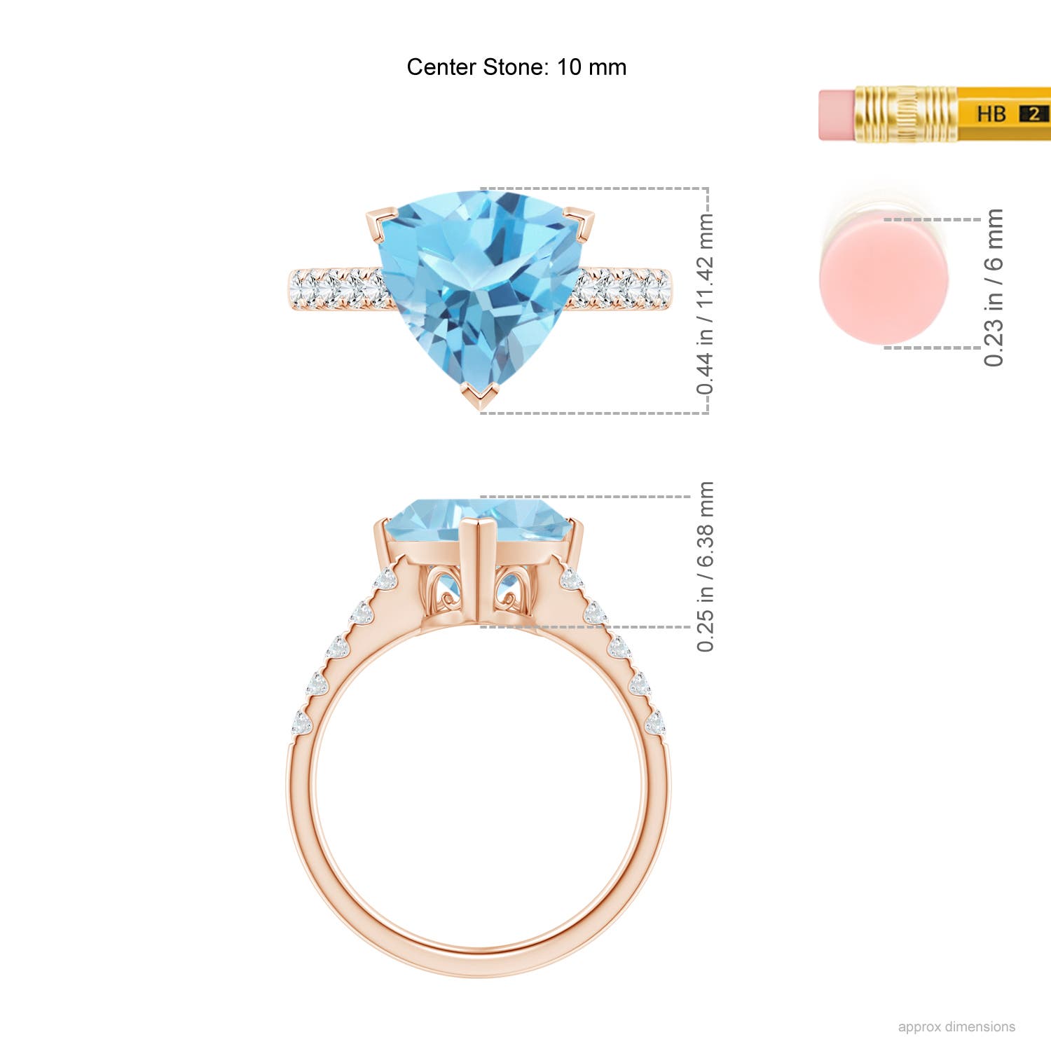 A - Swiss Blue Topaz / 4.15 CT / 14 KT Rose Gold