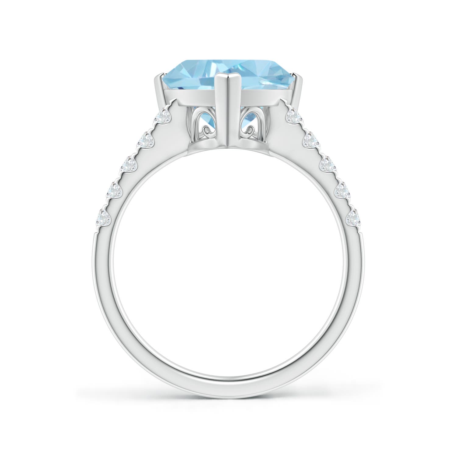 A - Swiss Blue Topaz / 4.15 CT / 14 KT White Gold