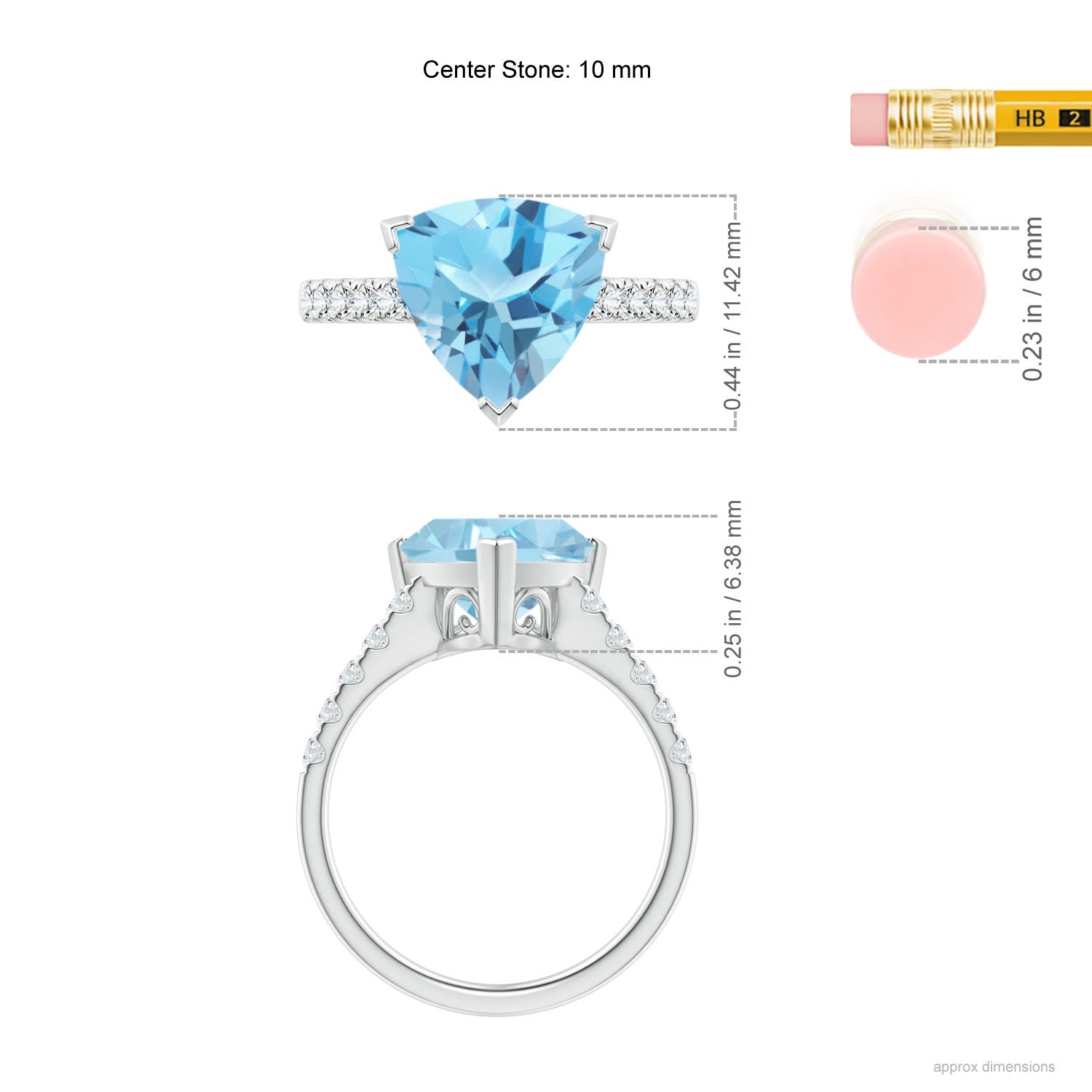 A - Swiss Blue Topaz / 4.15 CT / 14 KT White Gold