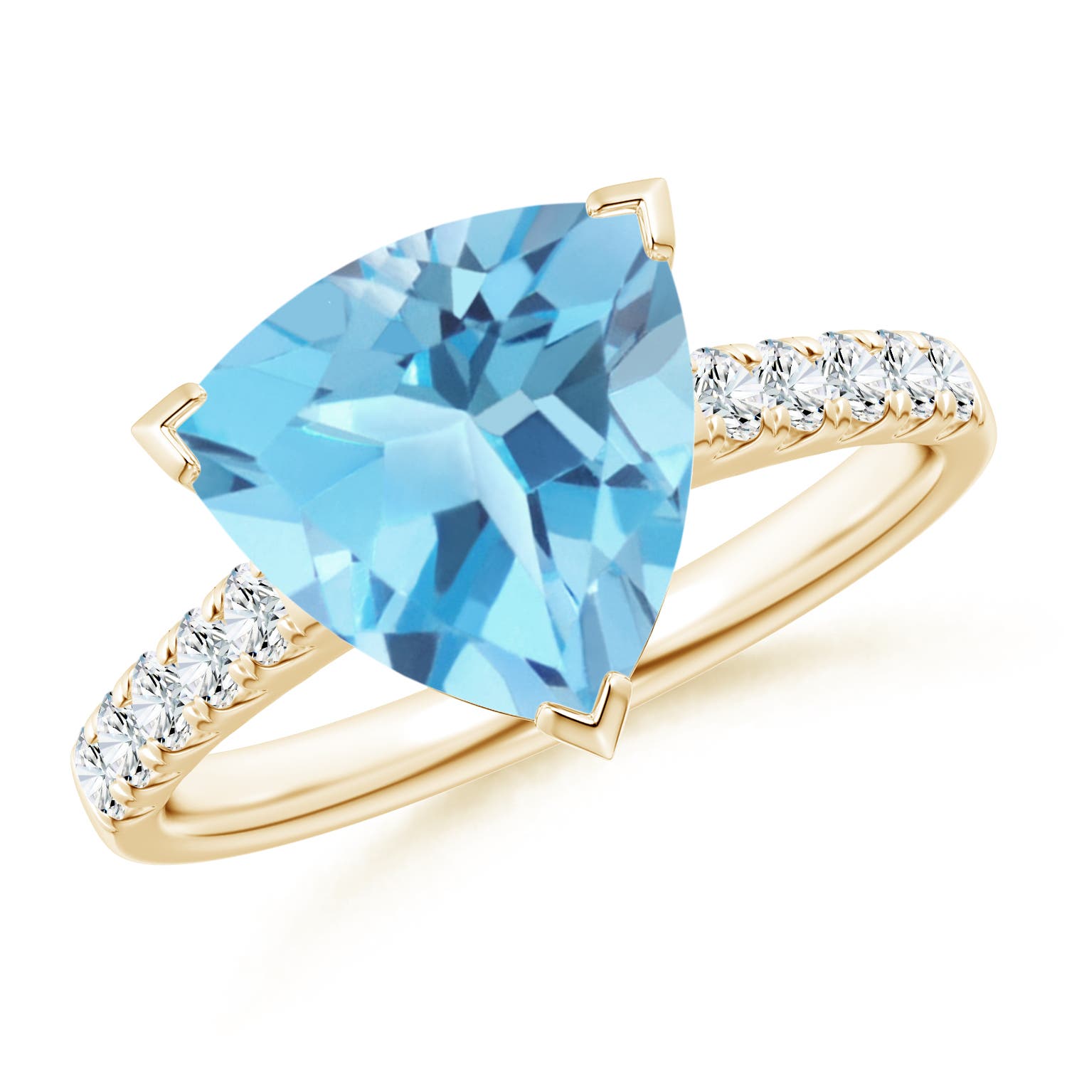 A - Swiss Blue Topaz / 4.15 CT / 14 KT Yellow Gold