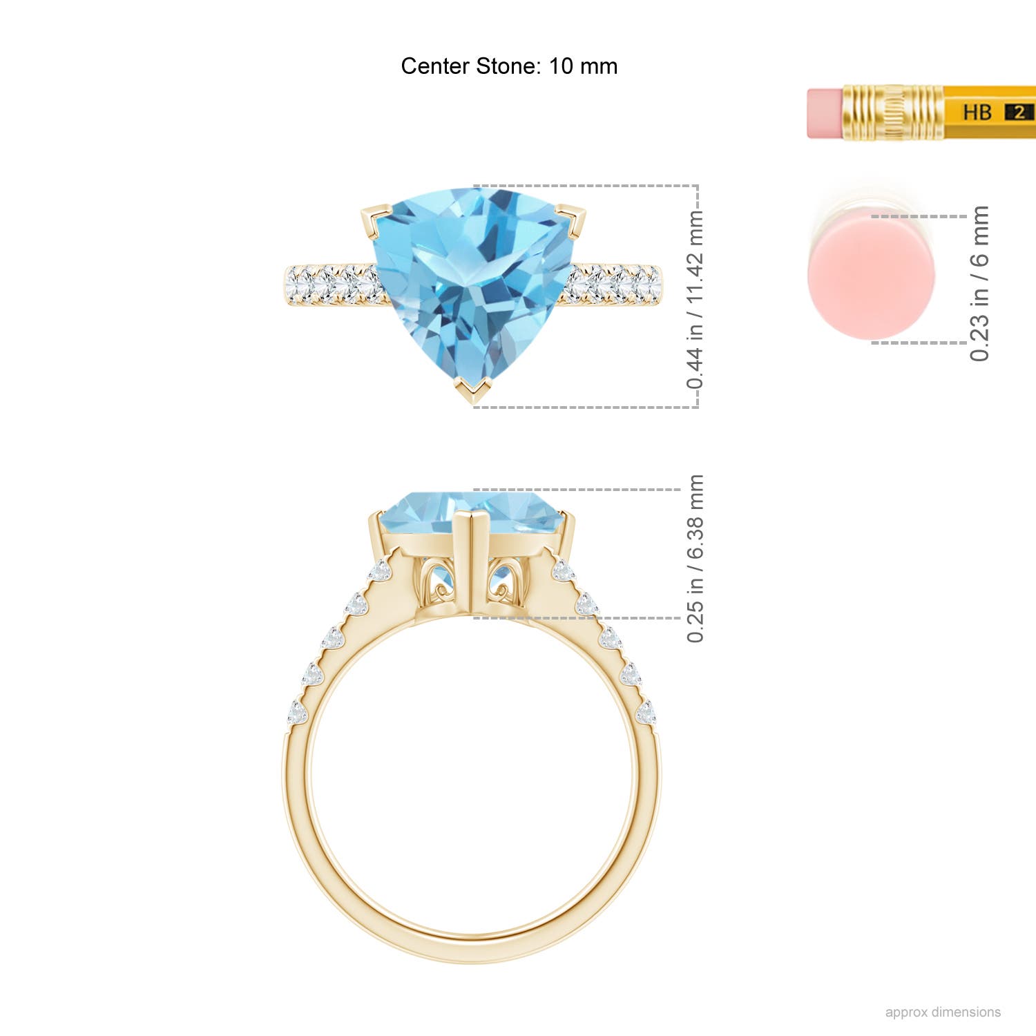 A - Swiss Blue Topaz / 4.15 CT / 14 KT Yellow Gold