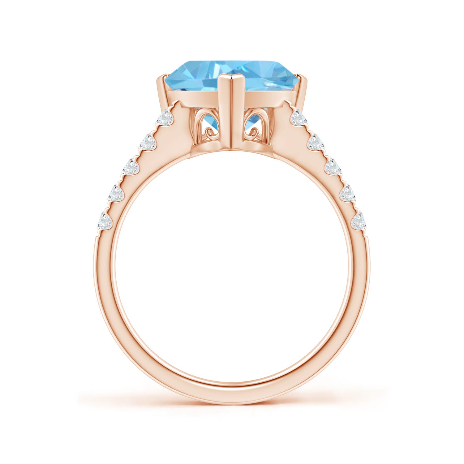 AA - Swiss Blue Topaz / 4.15 CT / 14 KT Rose Gold