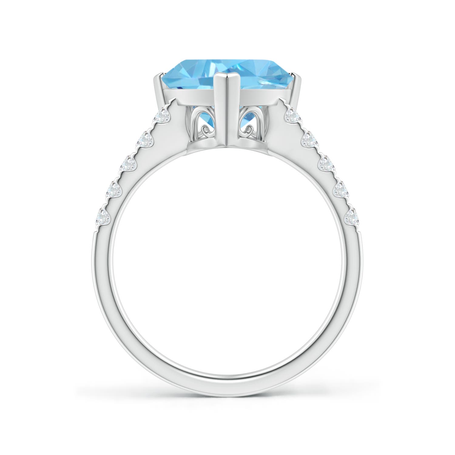 AA - Swiss Blue Topaz / 4.15 CT / 14 KT White Gold